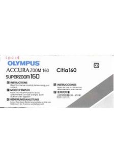 Olympus Superzoom 160 Printed Manual